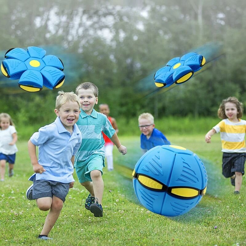 Детский летающая мяч трансформер фрисби / со световыми эффектами / цвет синий
