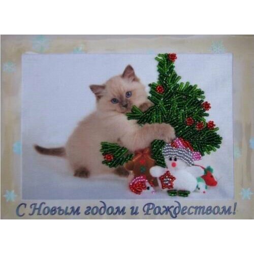 Вышивка Котенок 19x14 см.