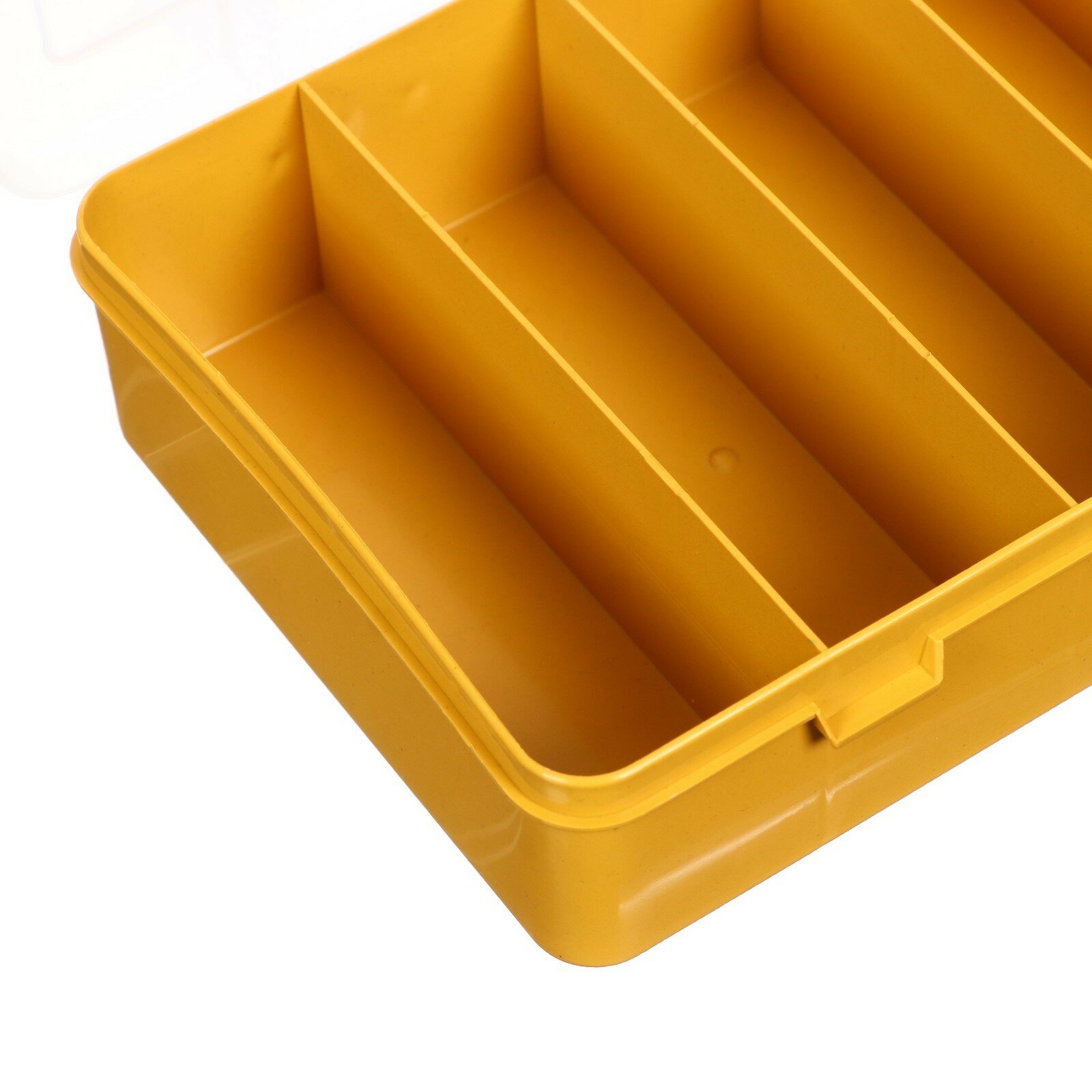 Коробка для мелочей К-12, пластмасс, 19 x 12.5 x 4.7 см, жёлтый