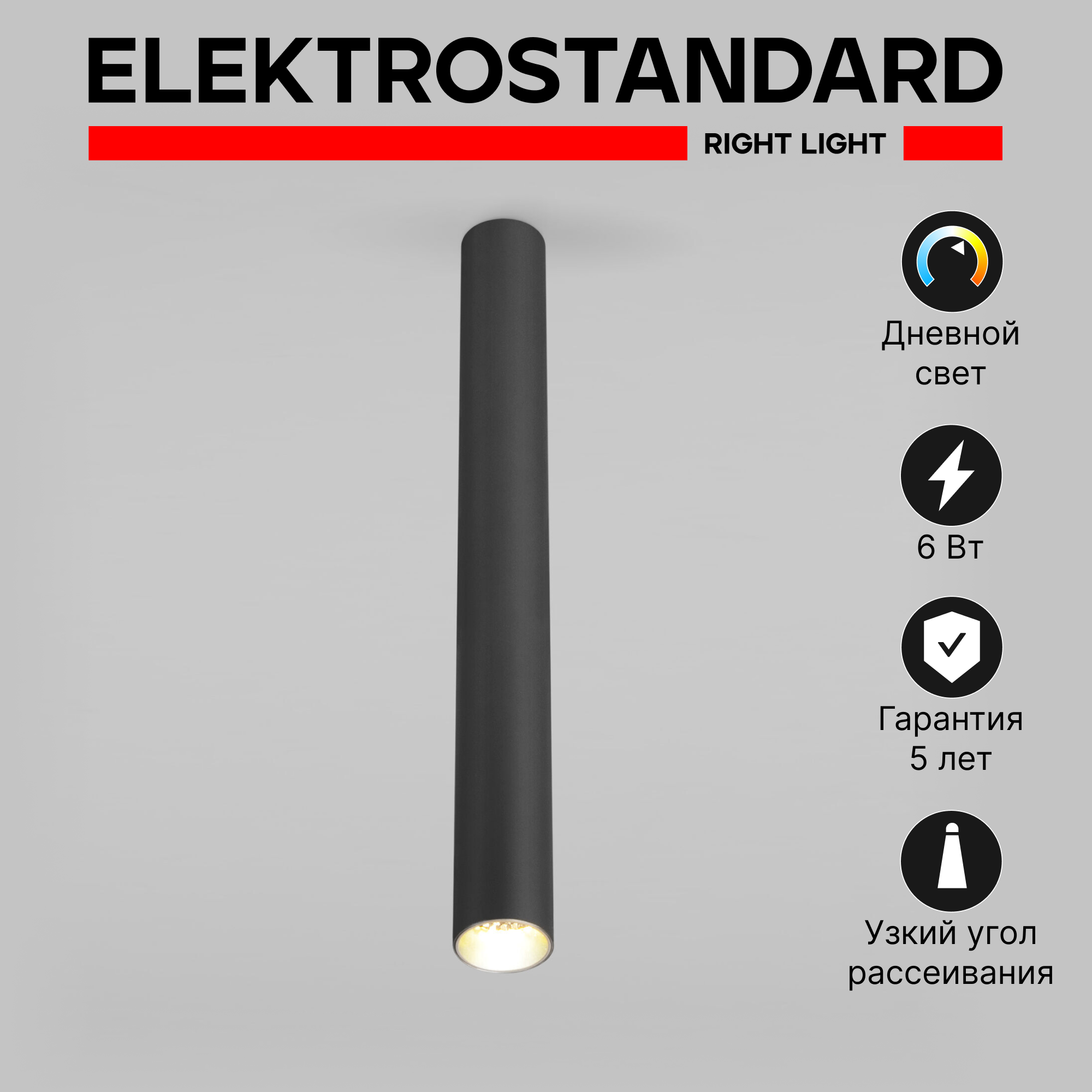 Спот / Накладной потолочный светодиодный светильник Elektrostandard Pika 25030/LED, 6 Вт, 4200 К, цвет черный