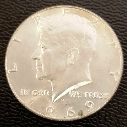 Монета 50 центов (1/2 доллара, half dollar) США 1969 года  Кеннеди 