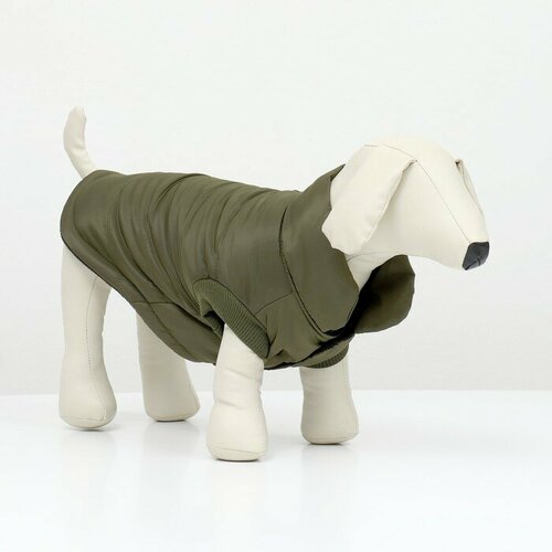 Куртка для собак КНР "Прятки", размер L, длина спинки 35 см, обхват грудки 45 см, шеи 35 см, зеленая