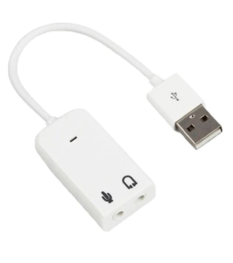Переходник для наушников и микрофона USB на 2 x AUX Jack 3.5 мм F (входные разъемы)