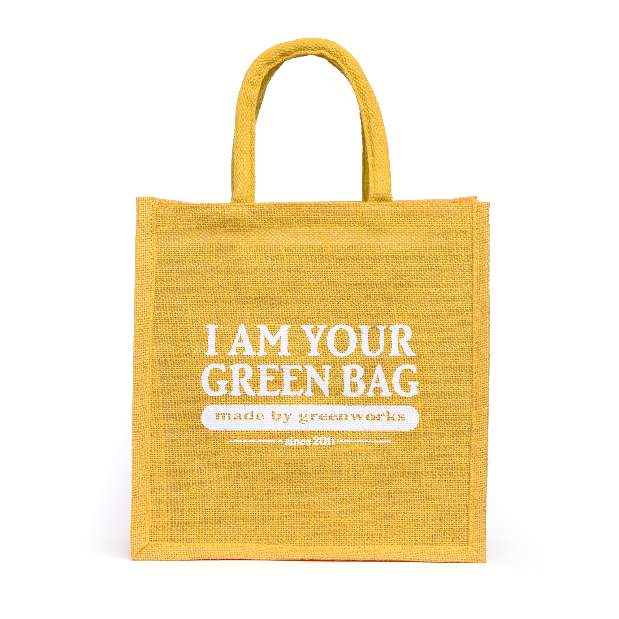 Сумка шоппер  Джутовая сумка "I am your green bag", сумка шоппер,сумка для покупок, желтый