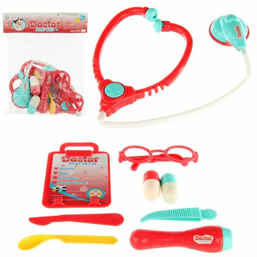 Набор игровой детский Юный врач с очками стетоскопом и скальпелем Veld Co Набор для сюжетной игры 305₽