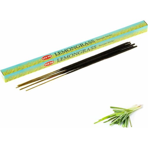 Hem Incense Sticks LEMONGRASS (Благовония лимонник, Хем), уп. 8 палочек. благовония лимонник cатья серия incense lemongrass satya