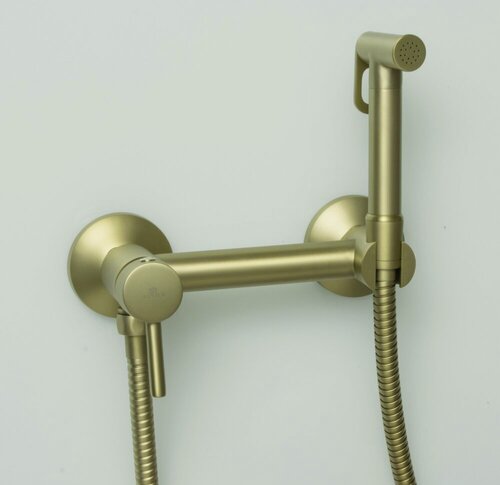 Изображение товара Смеситель для биде с гигиеническим набором GANZER GZ12202-S Set матовое золото