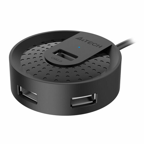 Хаб A4TECH HUB-20, USB 2.0, 4 порта, черный, 1874611 разветвитель usb 3 0 a4tech hub 30c 4порт черный hub 30c