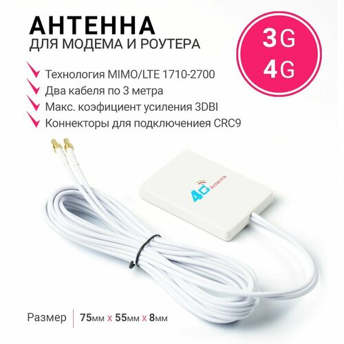 Антенна для сотового сигнала модема и роутера MIMO 750₽