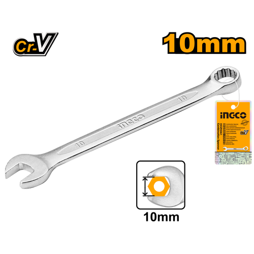 Комбинированный ключ INGCO HCSPA101 INDUSTRIAL 10 мм ключ торцевой ingco industrial 8 12 мм hysw081012