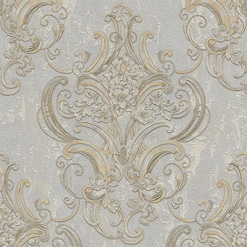 Обои 83418 Mirabilia Decori&Decori - итальянские, флизелиновые, серого тона, с дамаском, в классическом стиле, длина 10.05м, ширина 1.06м, рекомендуем в спальню.