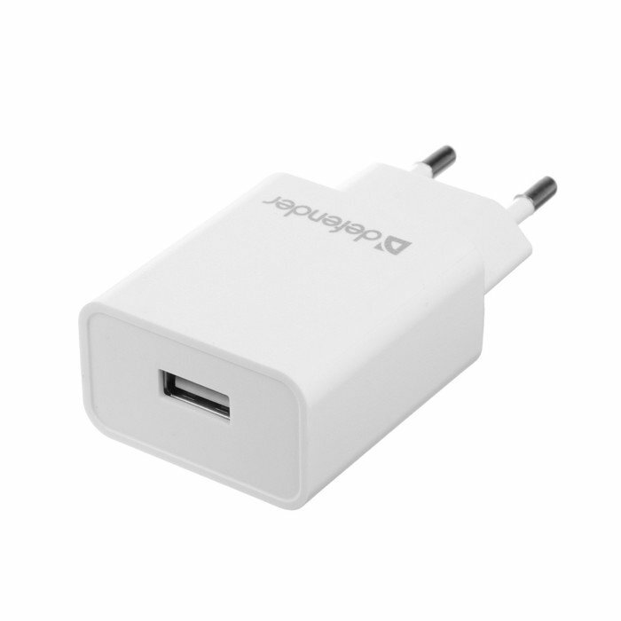 Сетевое зарядное устройство Defender EPA-10, 1 USB, 2.1 А, белое (комплект из 3 шт)