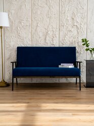 Прямой диван Relax, синий, 2-х местный, 138x75x80
