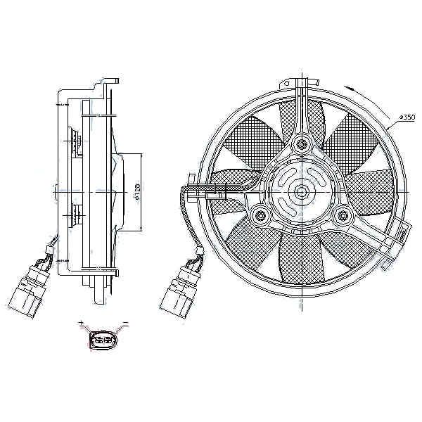 NISSENS 85547 (4Z7959455 / 85547_NS / 8D0959455D) вентилятор охлаждения\ Audi (Ауди) a6 1.8-2.8 97-05, VW Passat (Пассат)