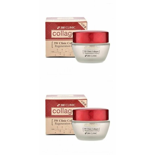 3W Clinic Крем для лица Collagen Regeneration Cream, восстанавливающий, с коллагеном, 60 гр, 2 шт.