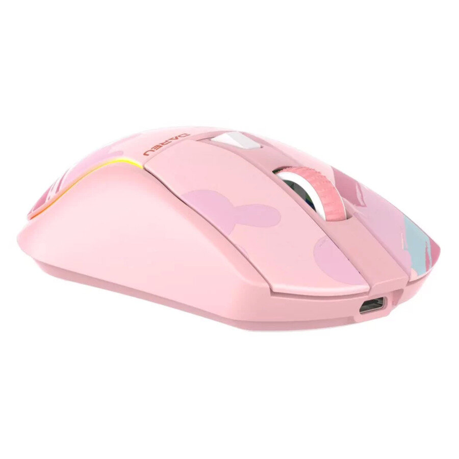 Мышь игровая беспроводная Dareu A950 Pink (розовый), DPI 400/800/1600/3200/6400/12000, подключение Tri-mode: проводное+2.4GHz+BT, встроенный аккумулятор 930mAh, зарядная станция, подсветка RGB, размер - фото №10