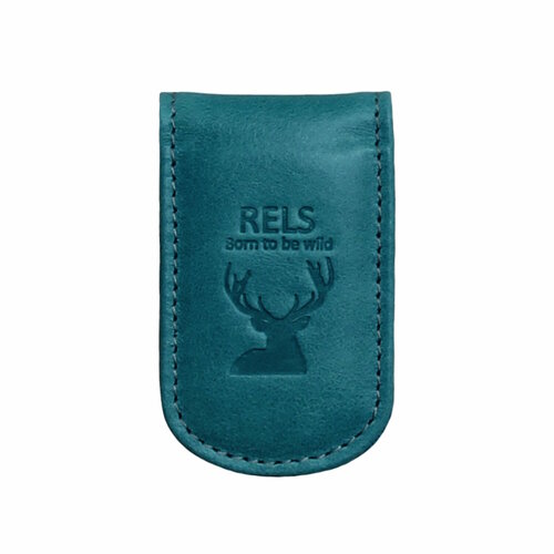 фото Зажим для купюр rels, фактура гладкая, бирюзовый