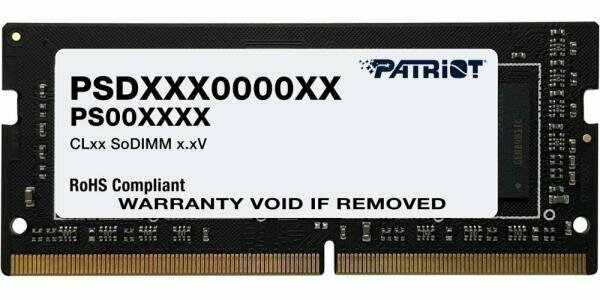 Оперативная память для ноутбука 32Gb (1x32Gb) PC4-21300 2666MHz DDR4 SO-DIMM CL19 Patriot Signature Line PSD432G26662S