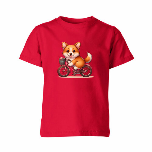 Футболка Us Basic, размер 10, красный детская футболка собачка корги на мопеде 104 синий