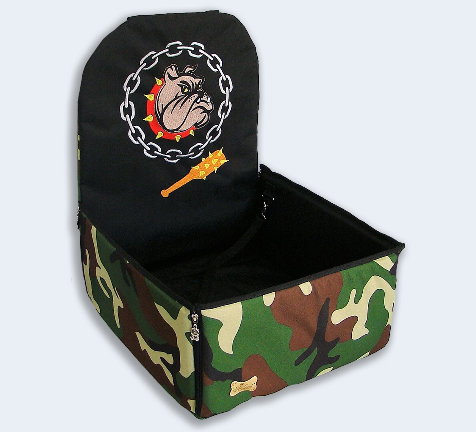 Автогамак для животных Melenni Стандарт Злой бульдог 6 зеленый камуфляж/черный