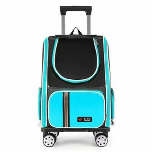 #(У)Рюкзак-переноска для собак и кошек ЗОО Няня 14510 с выдвижной ручкой, синий (33x24x см)