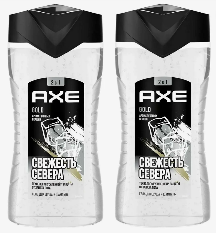 Гель для душа Axe Gold 2 в 1, 250 мл, 2 шт