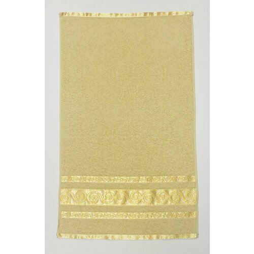 Полотенце махровое для рук и лица, для ног, в подарок Бесконечность Бежевое 50*80 см