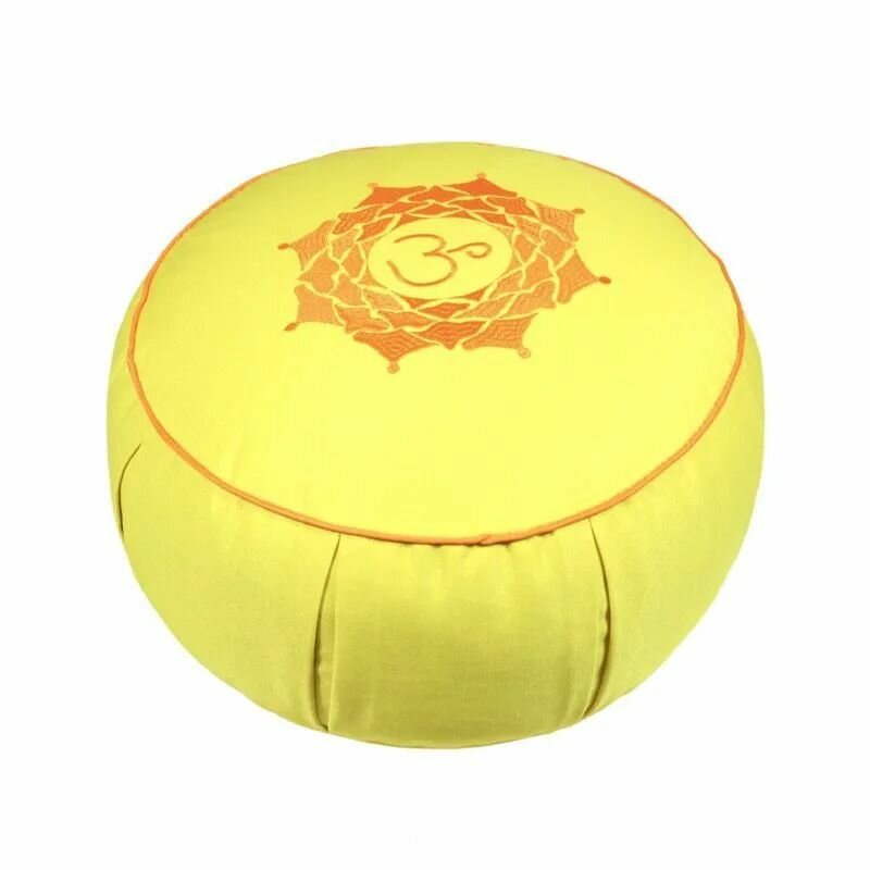 Подушка для медитации с узором "Ом" 30х30х15 см, желтый