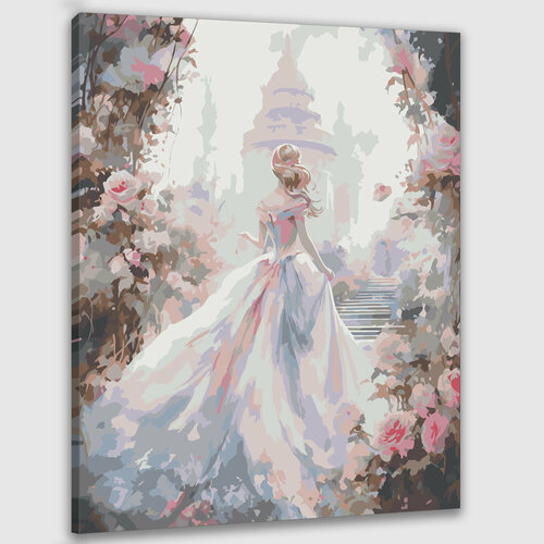 Картина по номерам 50х40 Принцесса в цветущем саду картина по номерам лошадь в цветущем саду 40х50 см