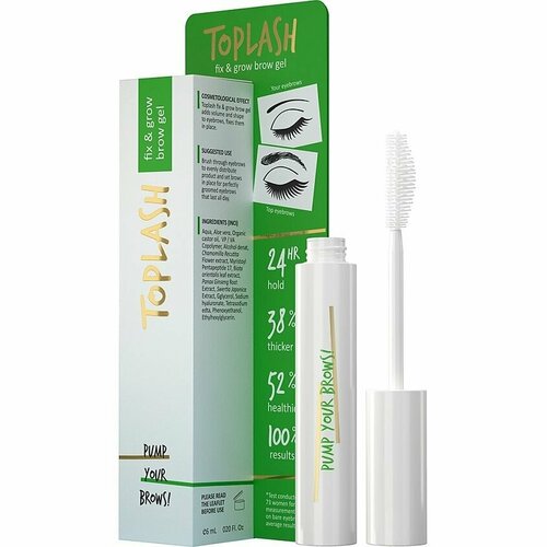 TOPLASH Гель для фиксации и укрепления бровей Fix & Grow Brow Gel toplash гель для фиксации и питания бровей fix and grow 6 мл прозрачный