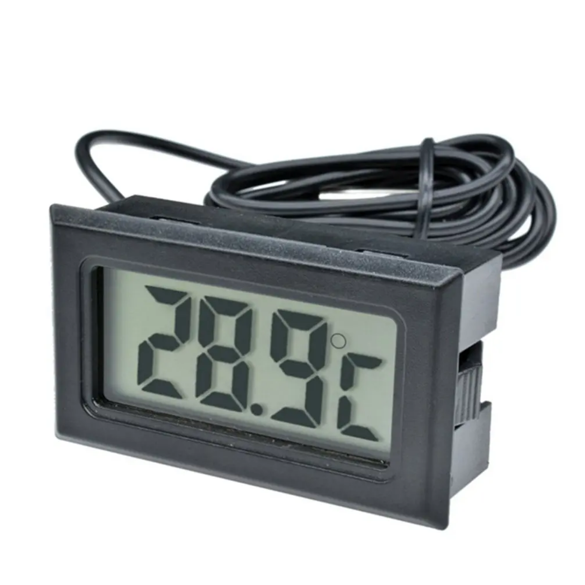 Цифровой термометр с выносным датчиком 1м черный
