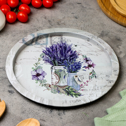 Поднос Лаванда 28 х 16 х 032 см металл 530₽