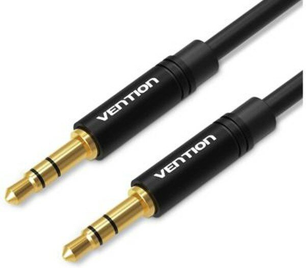 Кабель Vention mini jack 3.5 mm(m)/mini jack 3.5 mm(m) - 1 м (BAKBF), Кабель Vention аудио Jack 3,5 mm M/Jack 3,5 mm M - 1м Черный