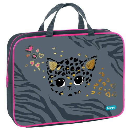 Папка текстильная с ручками 1 отделение А4 Forst Little leo 35026580мм текстиль на молнии 915₽