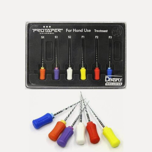 Изображение товара Протейперы ручные (6шт) ProTaper Дентсплай Майлифер (Dentsply Maillefer)в наборе (25мм :1хS1, 1хS2, 1хF1, 1хF2, 1хF3, 19мм 1хSX) от Incidental