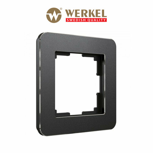 Рамка из металла на 1 пост Werkel Platinum W0012608 черный алюминий