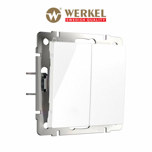 Выключатель двухклавишный с самовозвратом Werkel W1122401 белый IP20