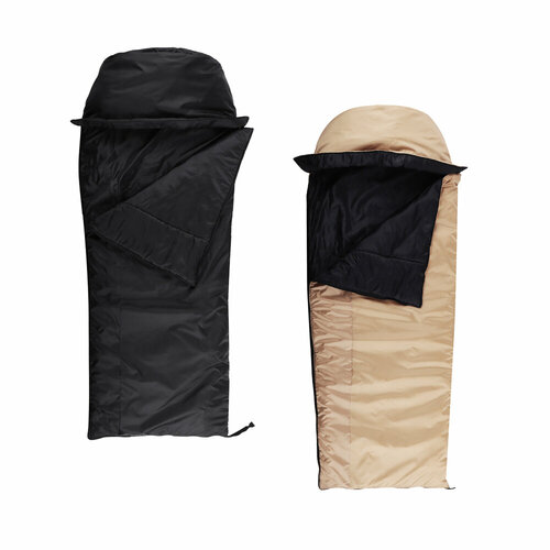 Спальный мешок оксфорд 210D 220x90см до -20С 3 цвета черный синий бежевый 7783₽