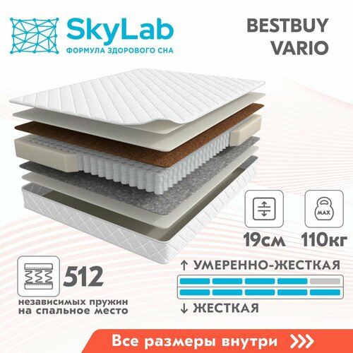 Матрас SkyLab BestBuy Vario, Независимые пружины, 70х186 см
