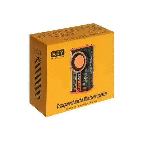Портативная колонка К07 5 Вт прозрачная 500 мАч подсветка чёрная 1100₽