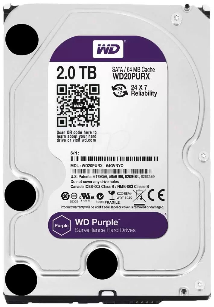 Жесткий диск Western Digital WD Purple 2 ТБ WD20PURX