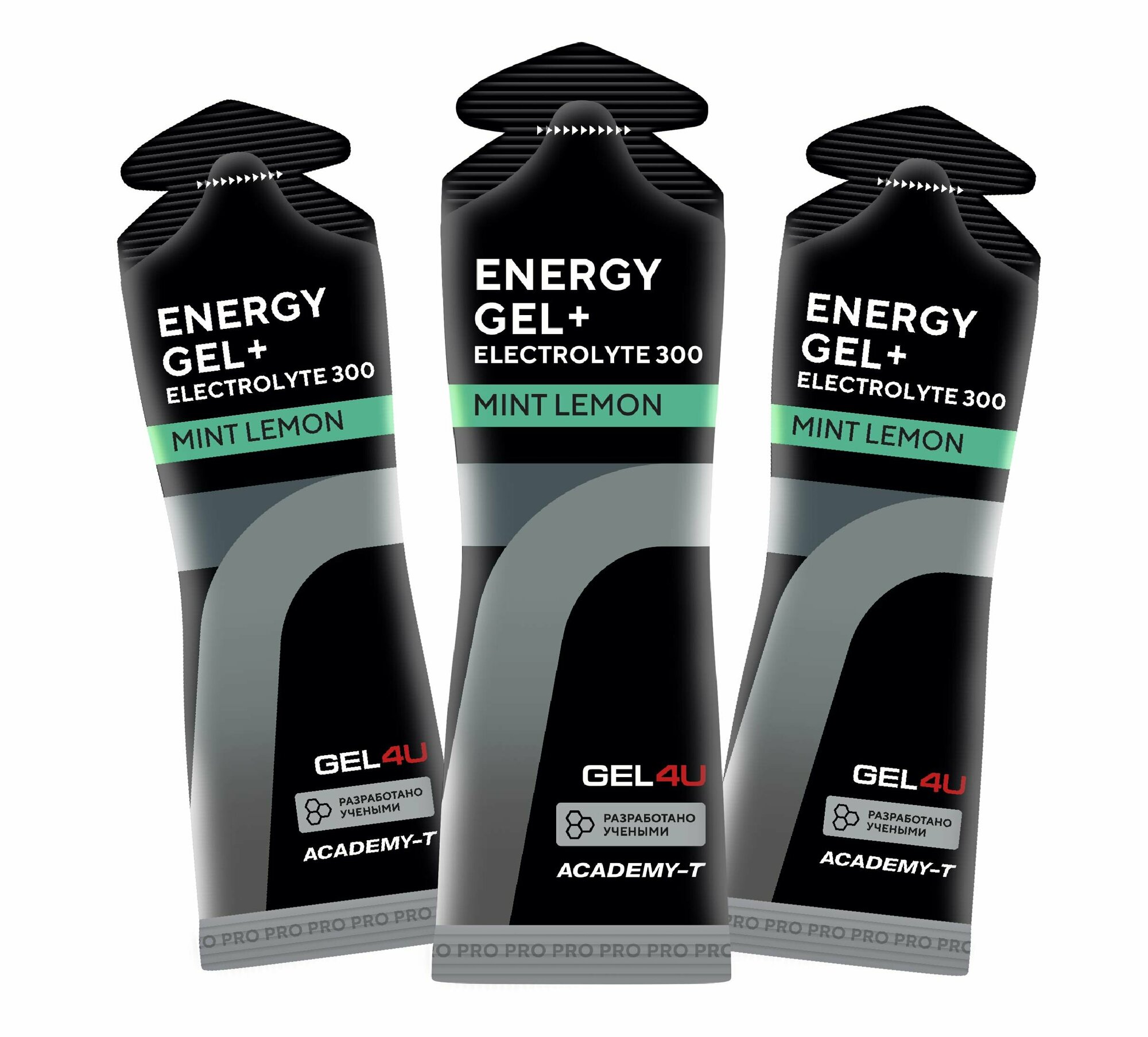 Гель питьевой GEL4U Energy Gel+electrolyte 300 3 x 60 г, Лимон и Мята