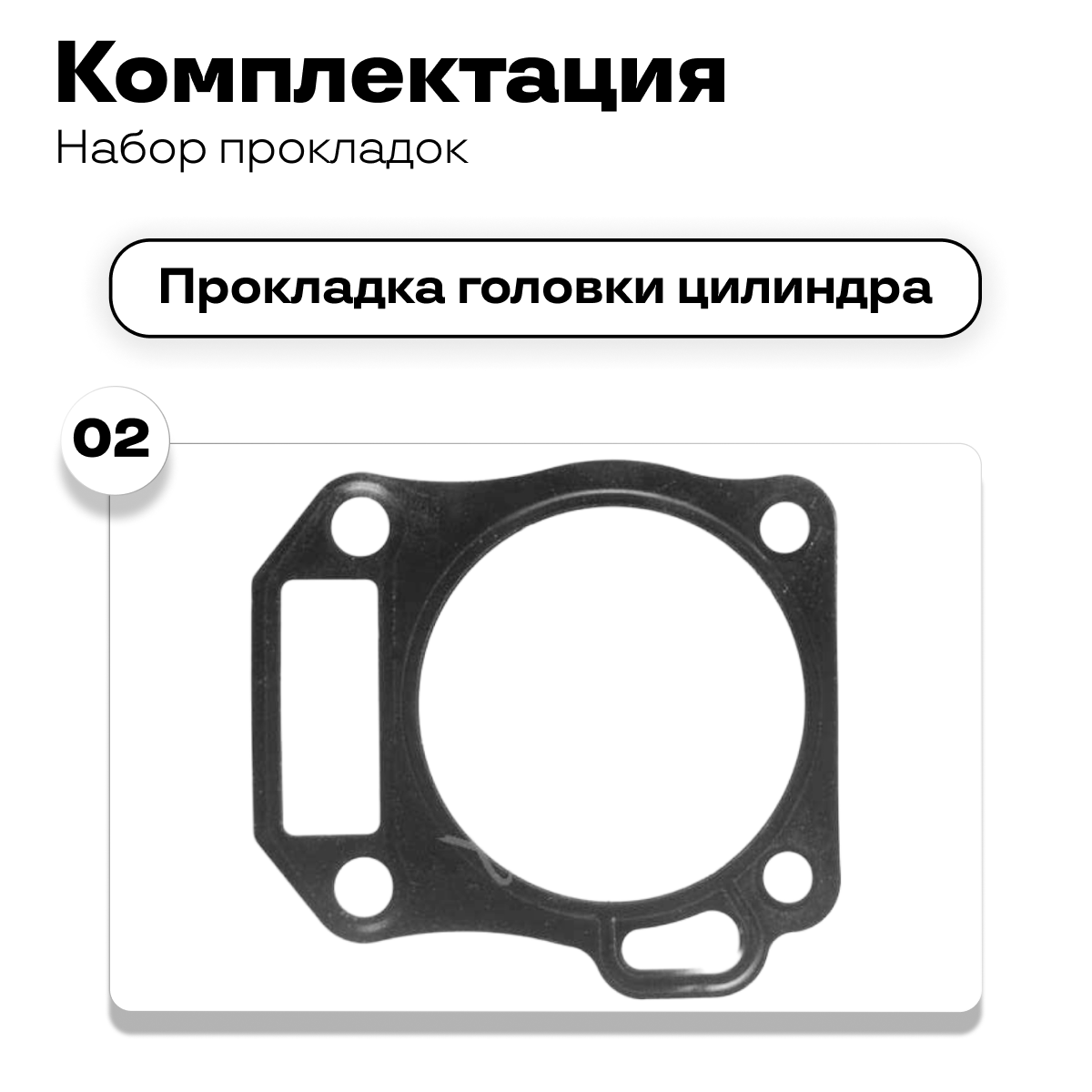 Набор прокладок для двигателя 170F 7 л/с в блистере — фото 1
