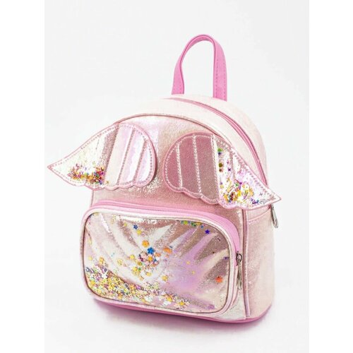 Рюкзак Di&Li дошкольный для девочки с крыльями, светло-розовый