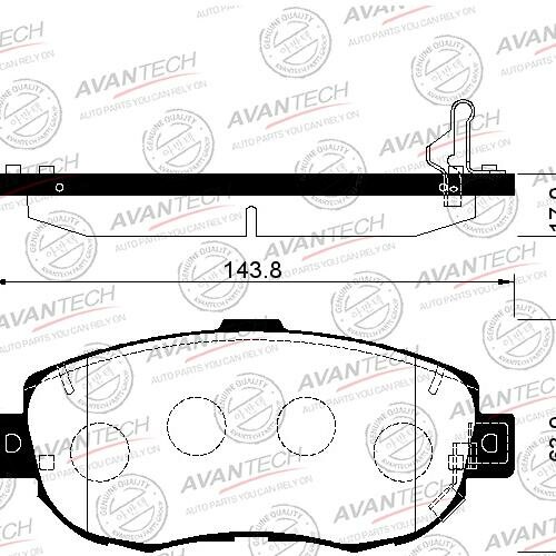 Тормозные колодки Avantech AV809 1шт