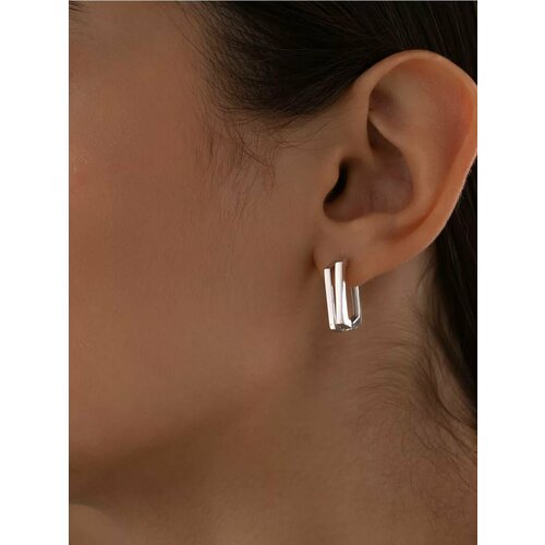 Серьги Golden City GOLDEN CITY, серебро, 925 проба, родирование, длина 2 см, серебряный