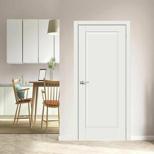 Межкомнатная дверь Прима 10 White 600х2000 глухая (комплект)