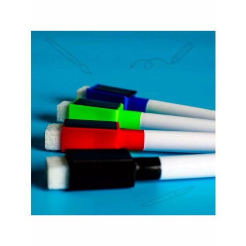 Маркер цветной на водной основе с магнитом набор 4 шт 483₽