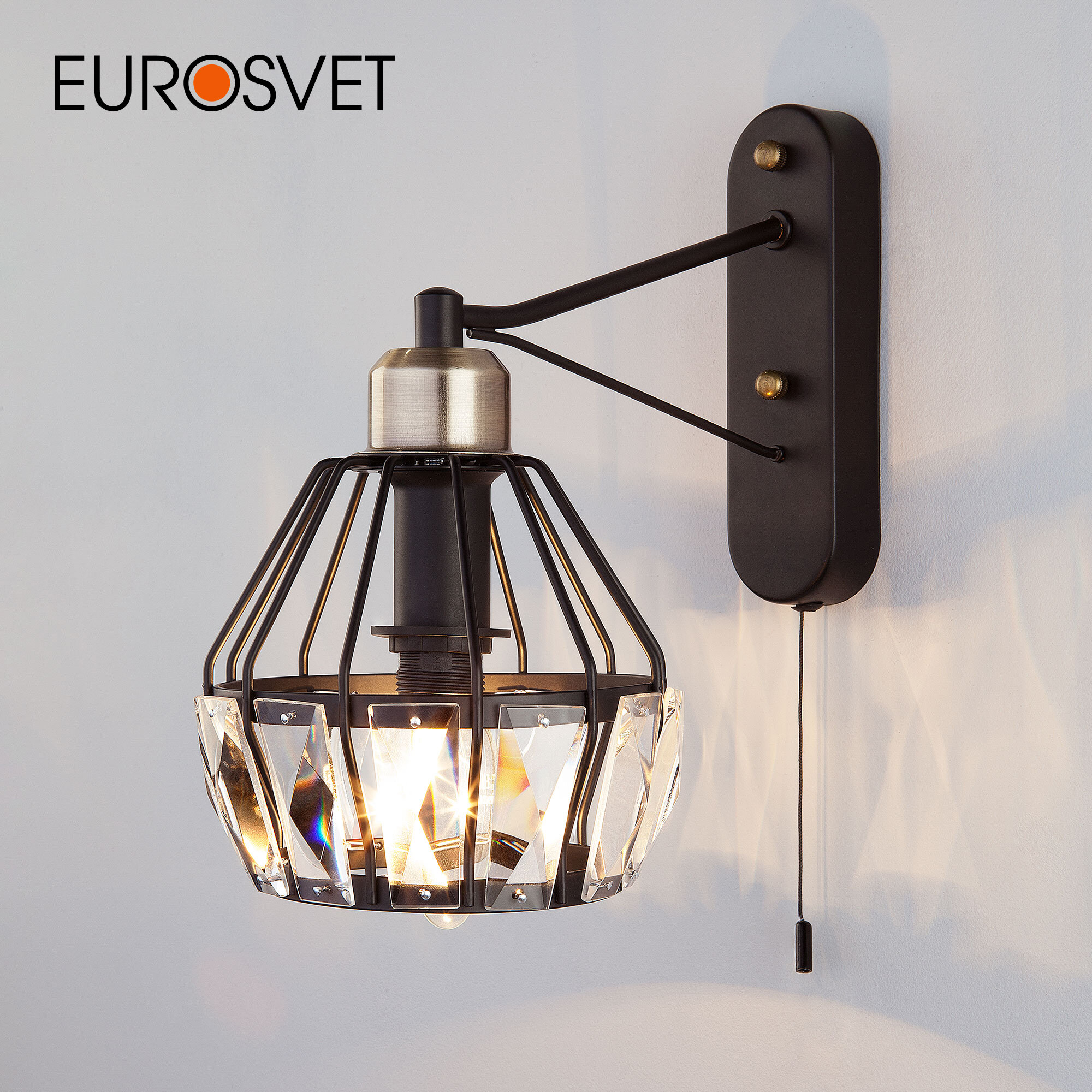 Бра / Настенный светильник в стиле лофт Eurosvet Lord 70075/1 черный