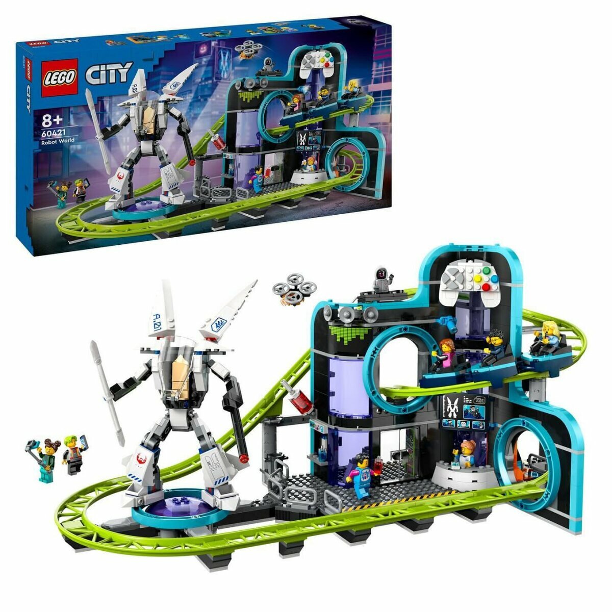 Конструктор LEGO City 60421 Парк аттракционов: Мир роботов, 986 дет.